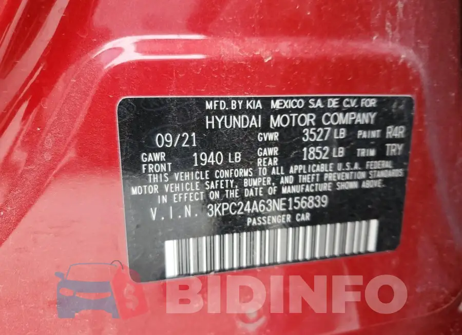 3KPC24A63NE156839 Photo# 12