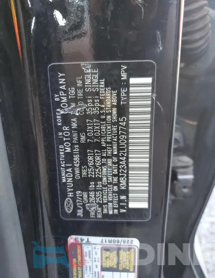 KM8J23A42LU097745 Photo# 13