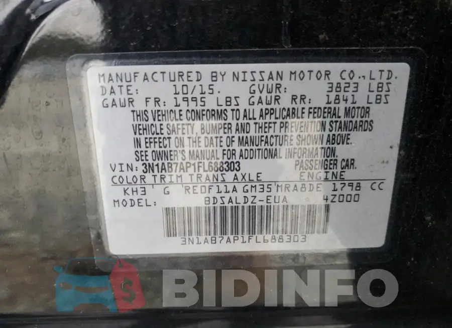 3N1AB7AP1FL688303 Photo# 12