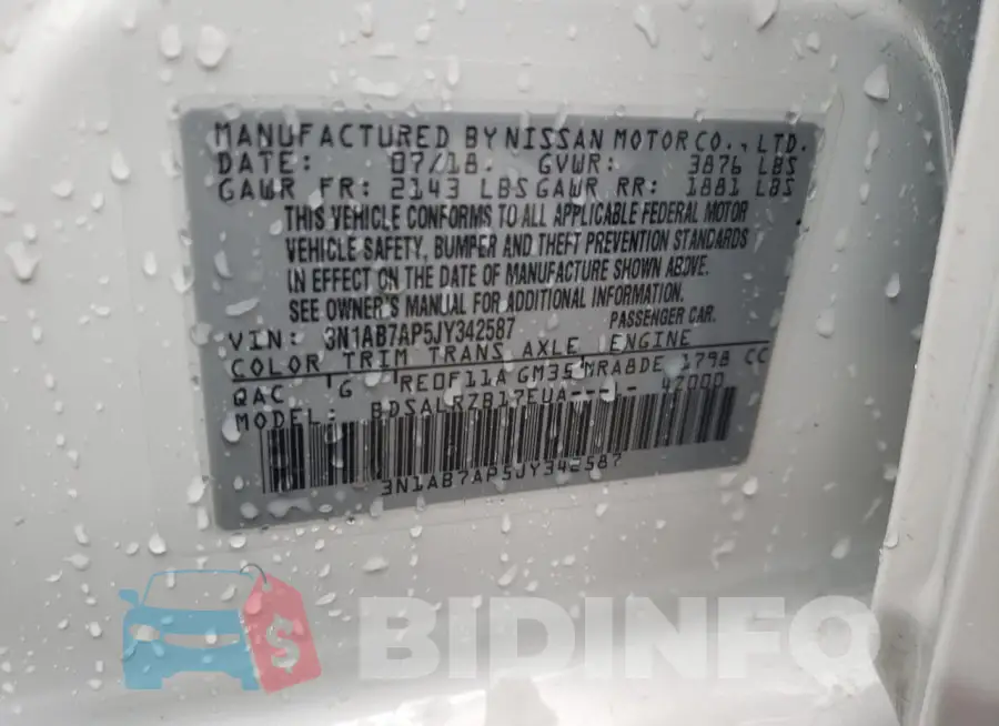 3N1AB7AP5JY342587 Photo# 13