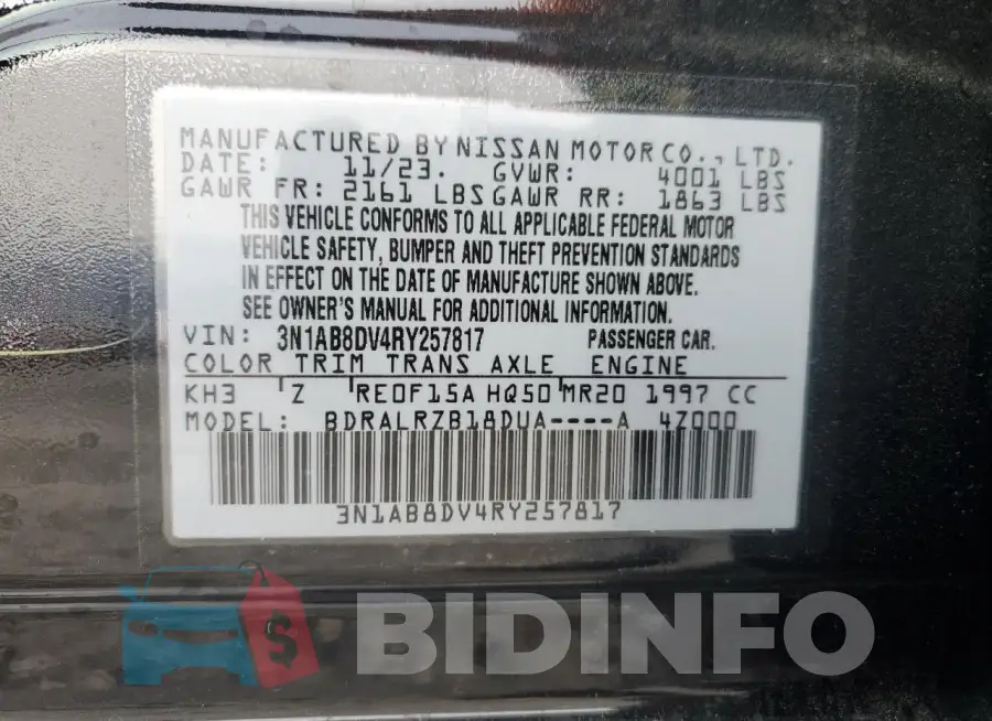 3N1AB8DV4RY257817 Photo# 12