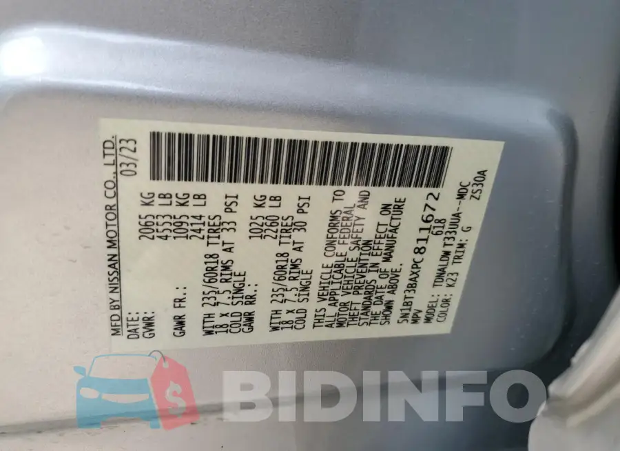 5N1BT3BAXPC811672 Photo# 13