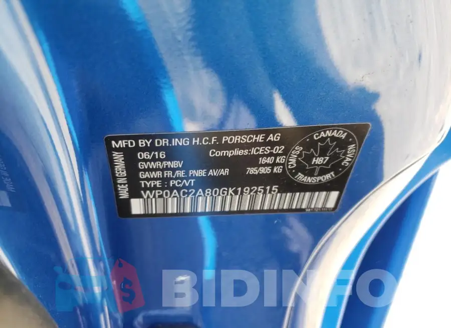 WP0AC2A80GK192515 Photo# 12