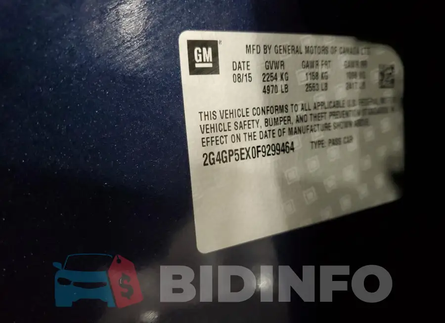 2G4GP5EX0F9299464 Photo# 12