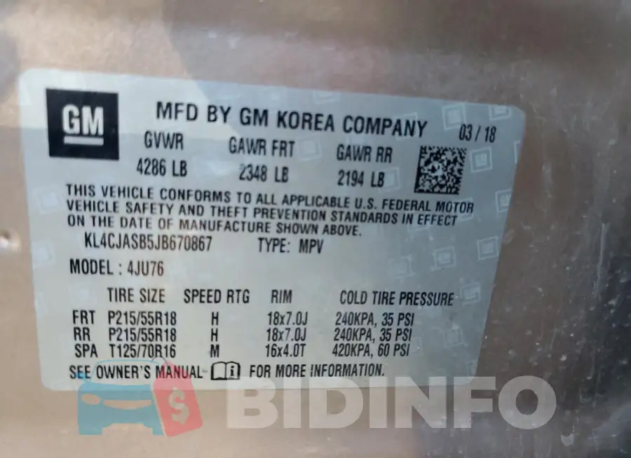 KL4CJASB5JB670867 Photo# 12