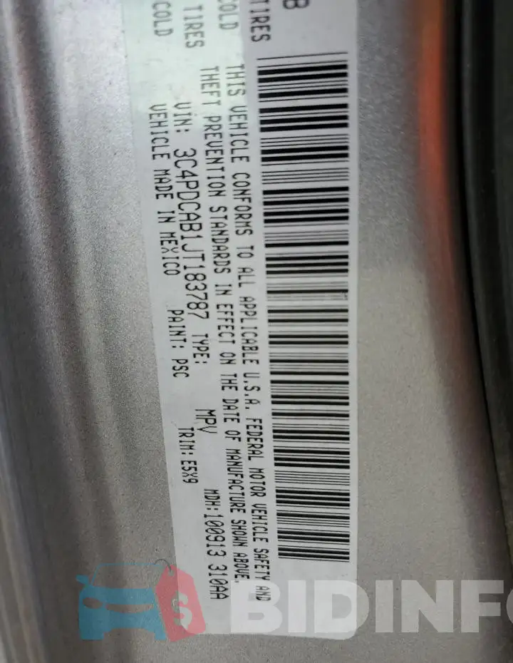 3C4PDCAB1JT183787 Photo# 12