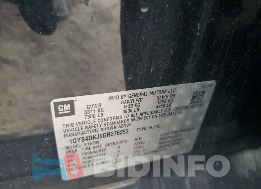 1GYS4DKJ0GR276253 Photo# 12