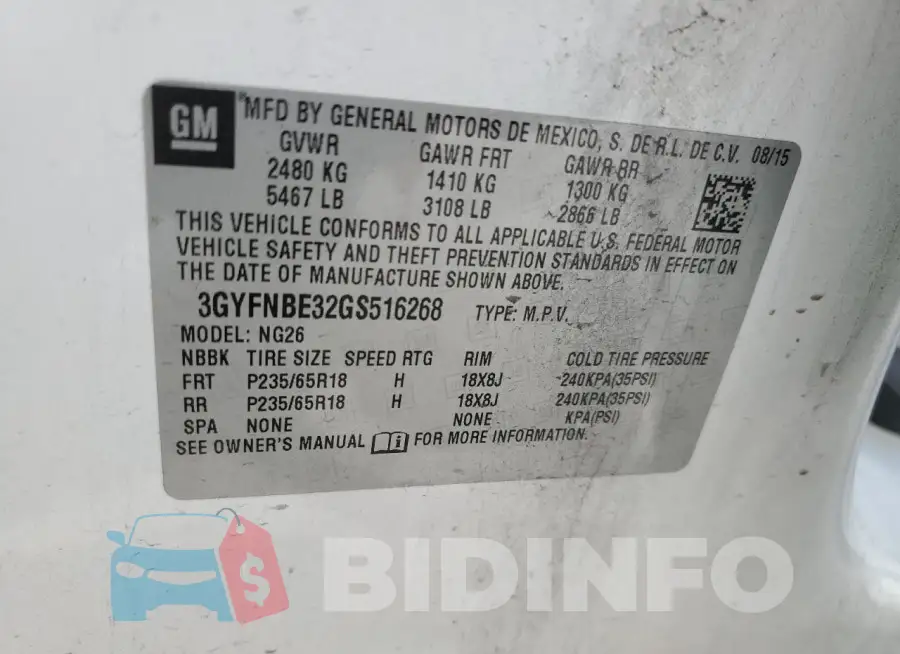 3GYFNBE32GS516268 Photo# 14