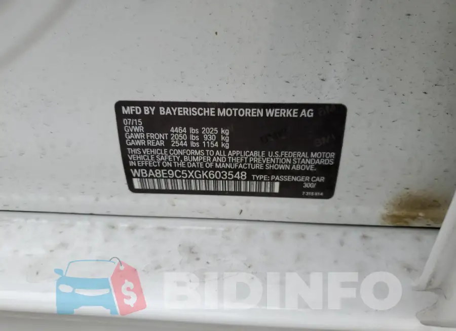 WBA8E9C5XGK603548 Photo# 12