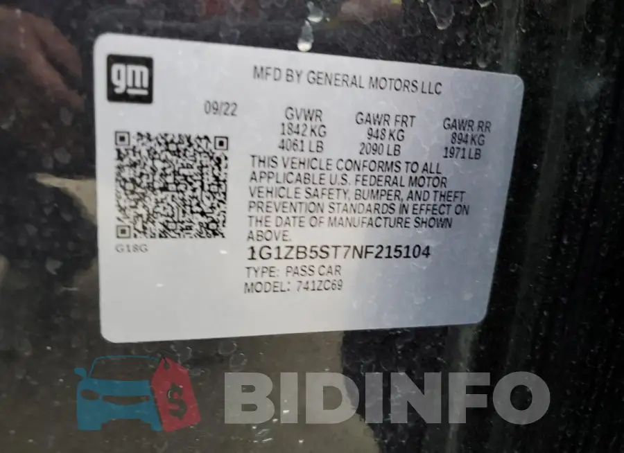 1G1ZB5ST7NF215104 Photo# 12