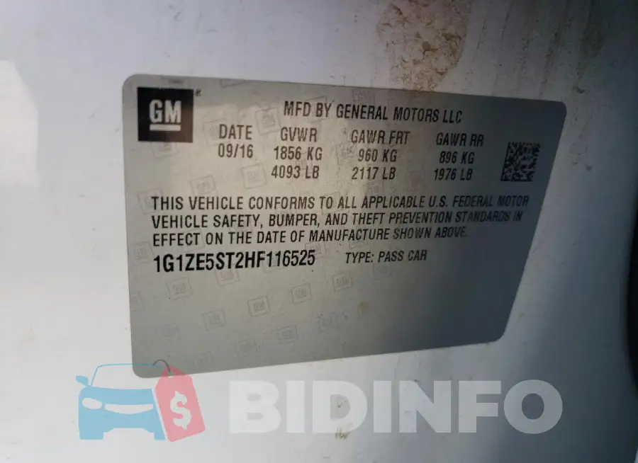 1G1ZE5ST2HF116525 Photo# 12