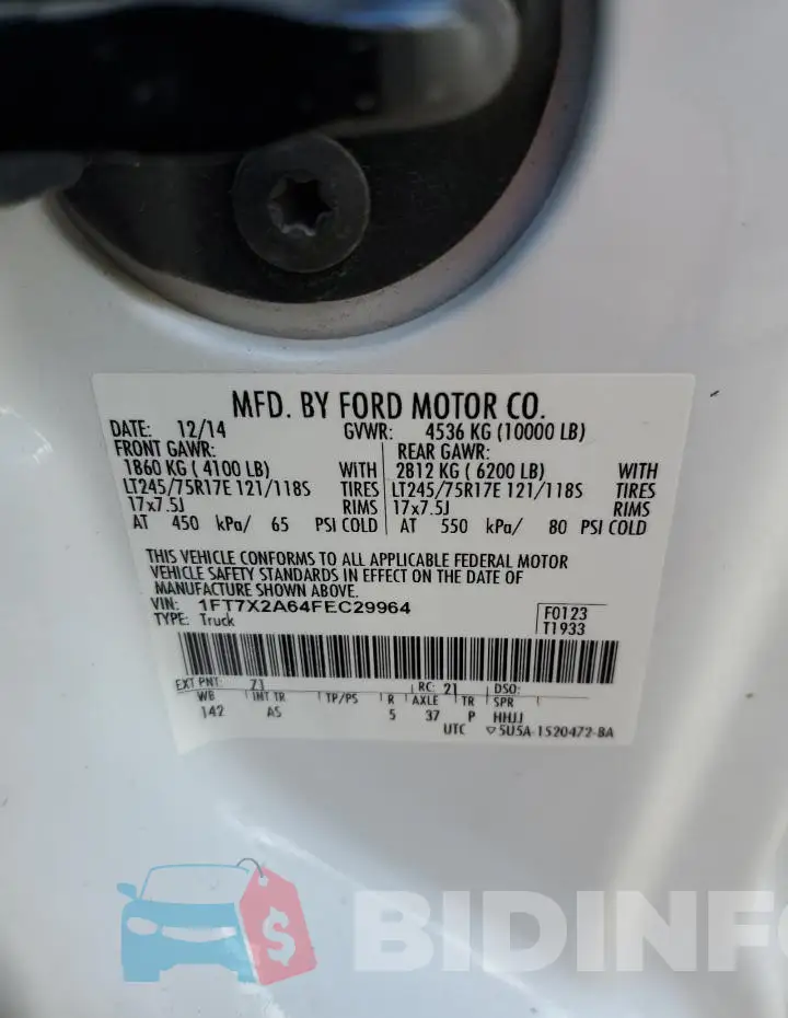 1FT7X2A64FEC29964 Photo# 12