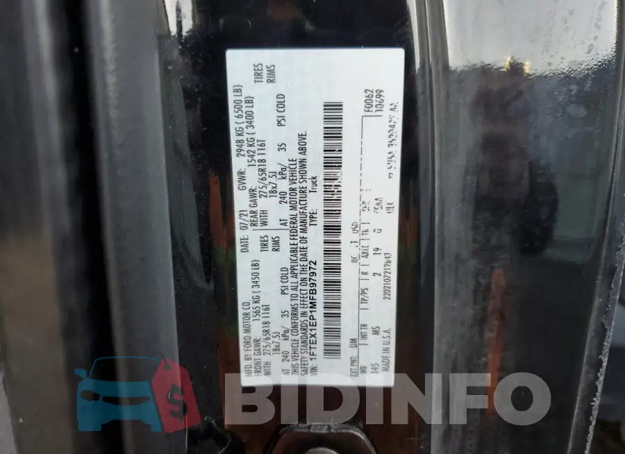 1FTEX1EP1MFB97972 Photo# 12