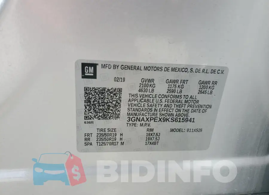 3GNAXPEX9KS615941 Photo# 12