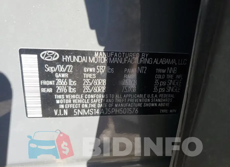 5NMS14AJ5PH501576 Photo# 13