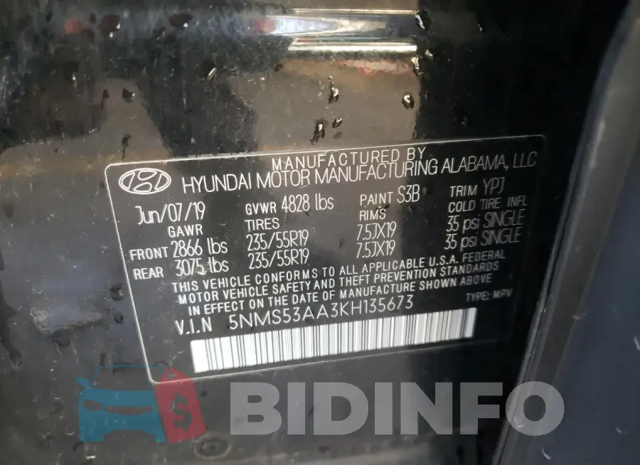 5NMS53AA3KH135673 Photo# 14