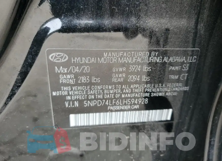 5NPD74LF6LH594928 Photo# 12