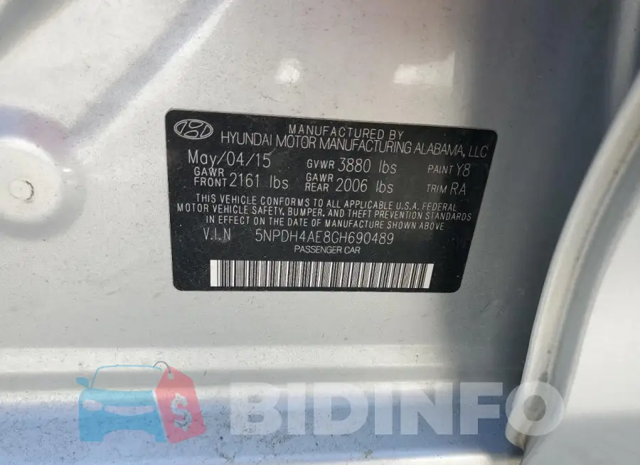 5NPDH4AE8GH690489 Photo# 12