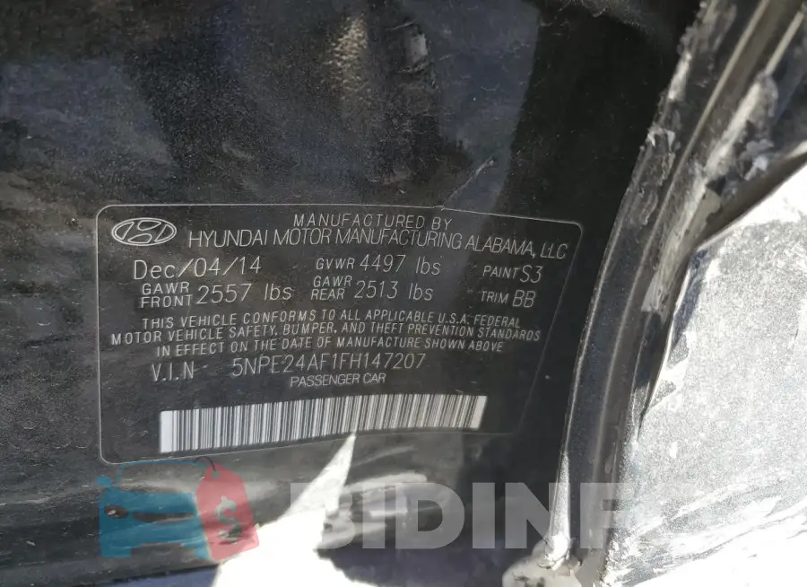 5NPE24AF1FH147207 Photo# 13