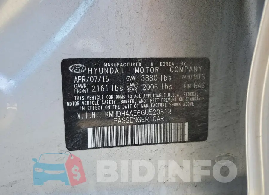 KMHDH4AE6GU520813 Photo# 13
