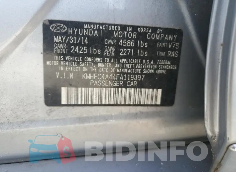 KMHEC4A44FA119397 Photo# 12