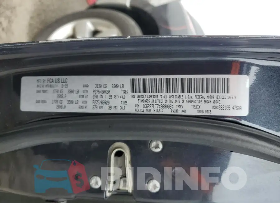 1C6RR7LT7KS690064 Photo# 12