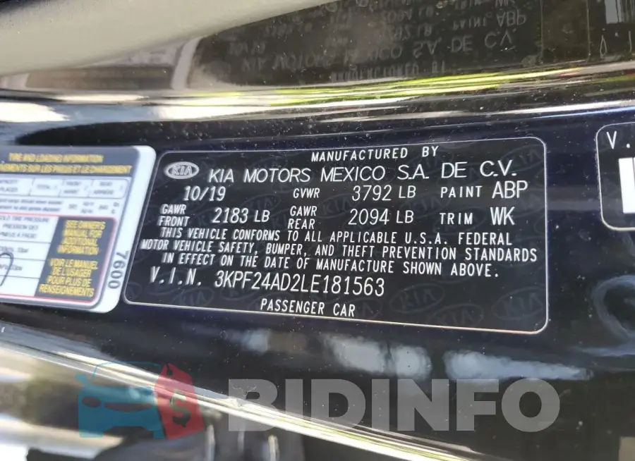 3KPF24AD2LE181563 Photo# 12