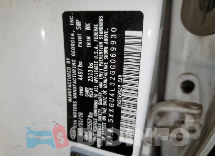 5XXGU4L32GG069930 Photo# 13
