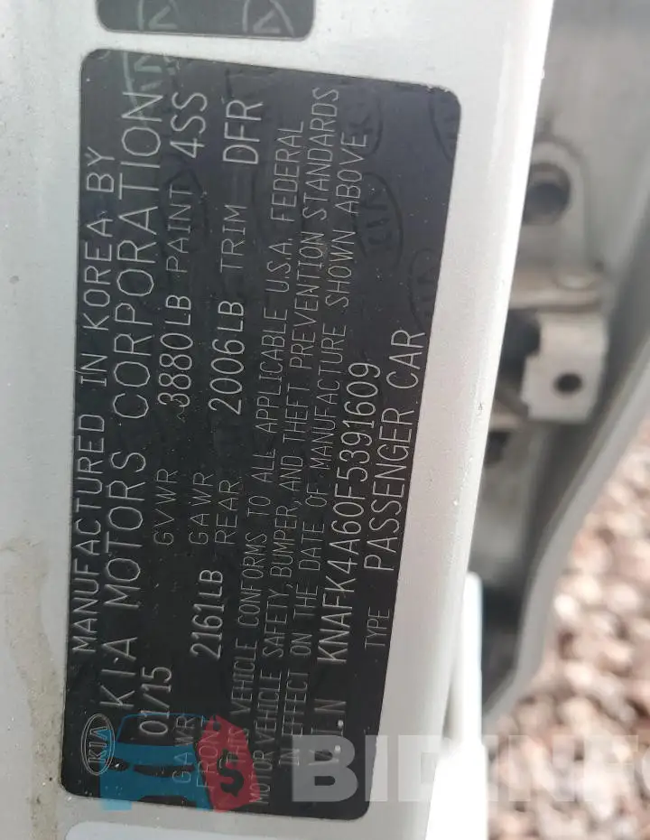 KNAFK4A60F5391609 Photo# 12
