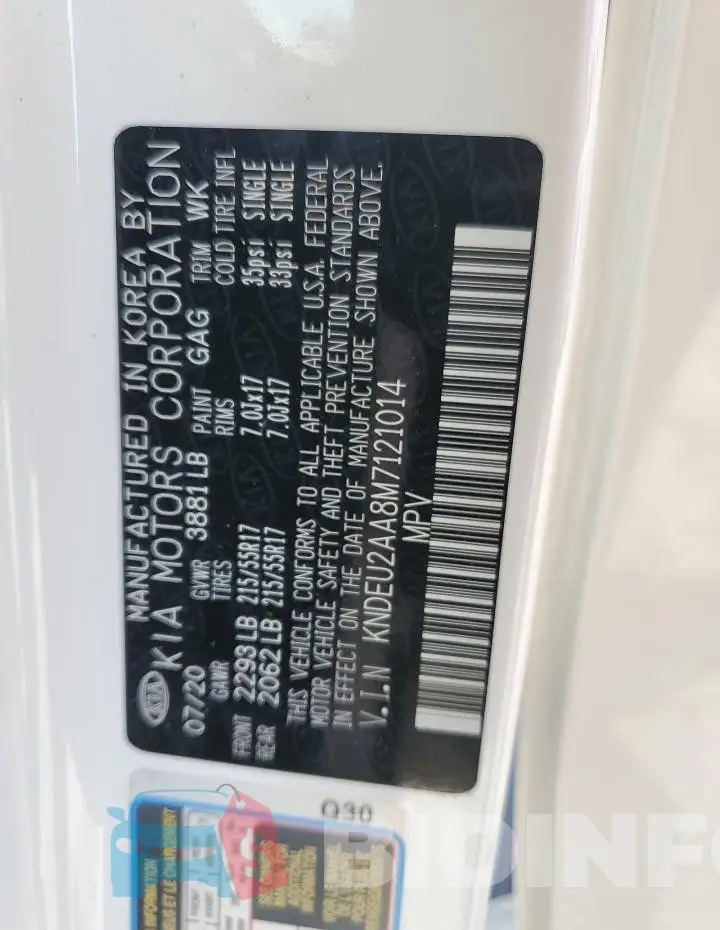 KNDEU2AA8M7121014 Photo# 12