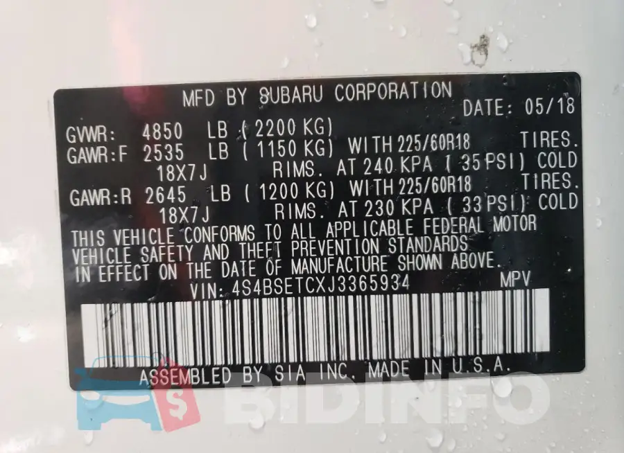 4S4BSETCXJ3365934 Photo# 12