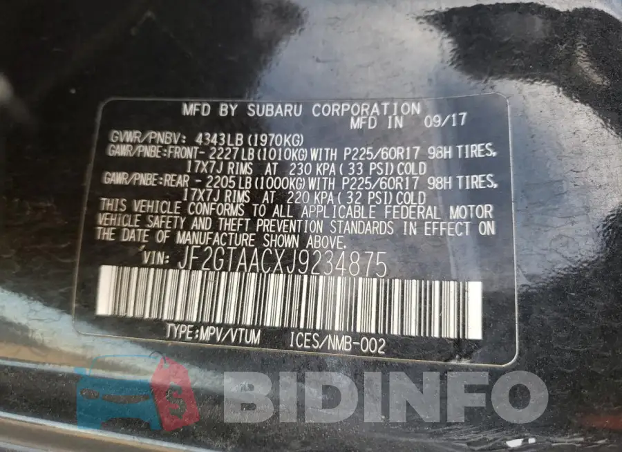 JF2GTAACXJ9234875 Photo# 12