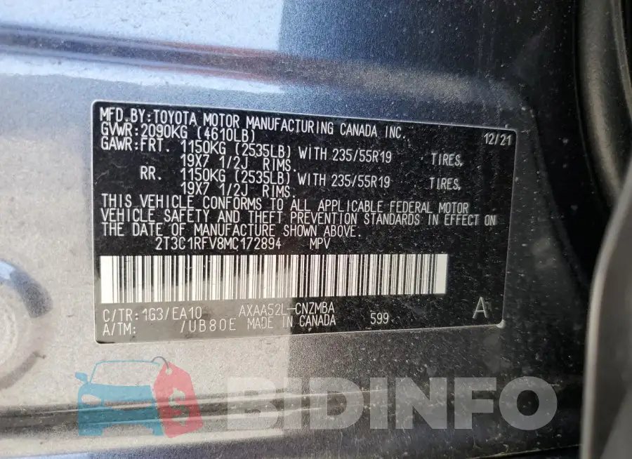 2T3C1RFV8MC172894 Photo# 13