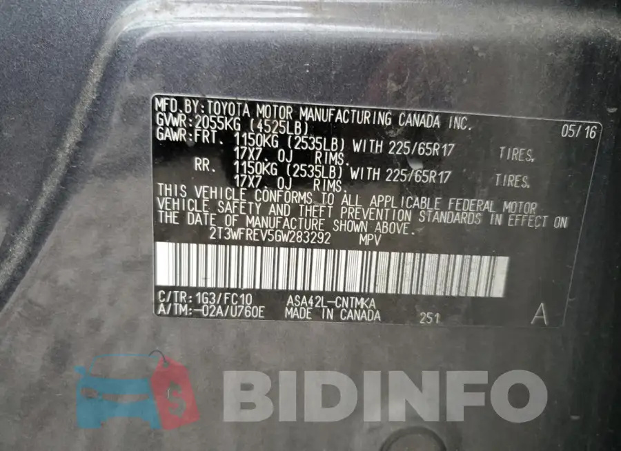 2T3WFREV5GW283292 Photo# 13
