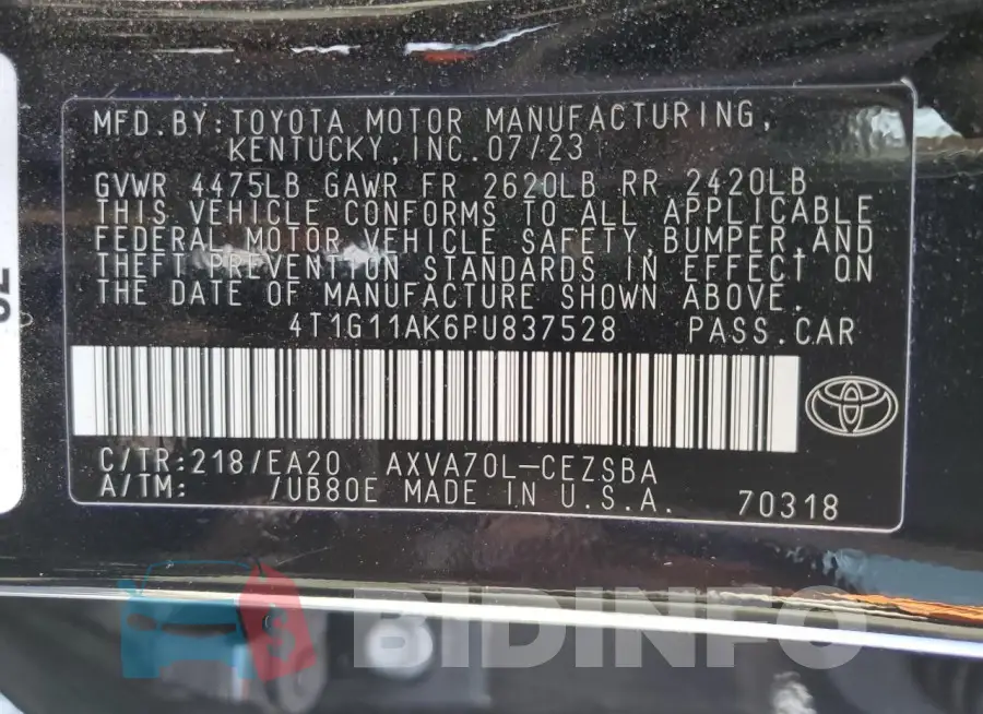 4T1G11AK6PU837528 Photo# 12