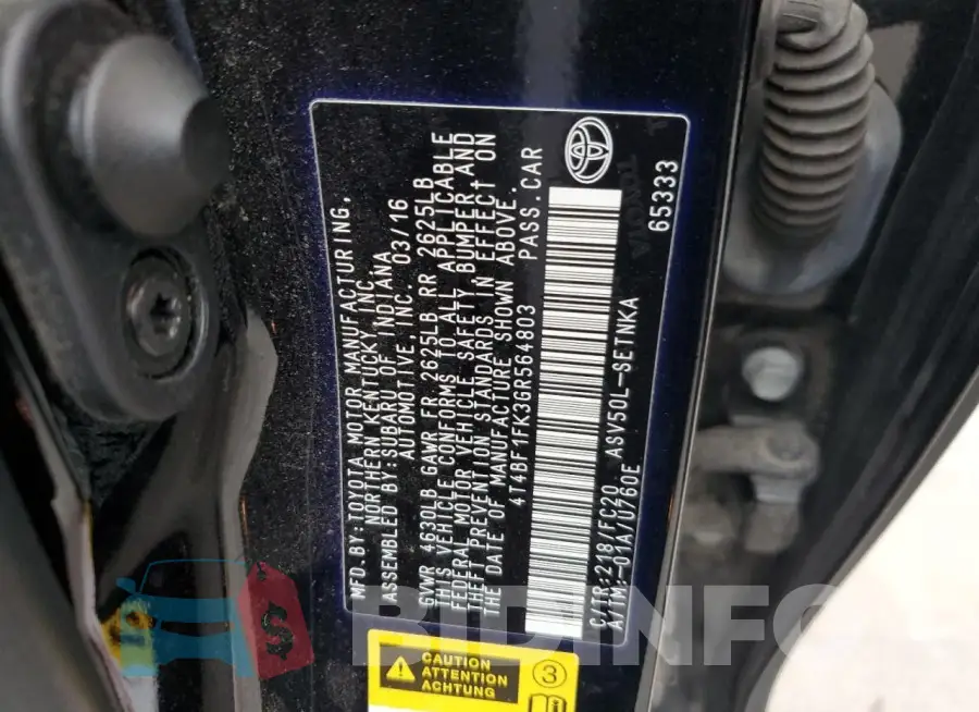 4T4BF1FK3GR564803 Photo# 13