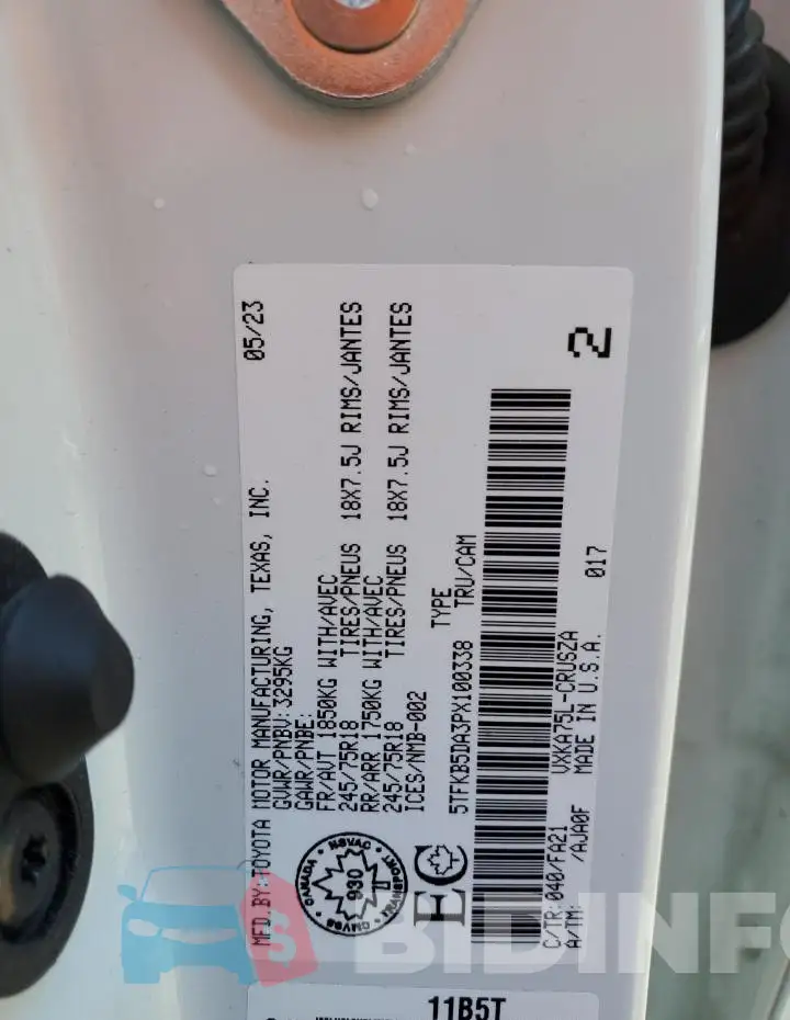 5TFKB5DA3PX100338 Photo# 12