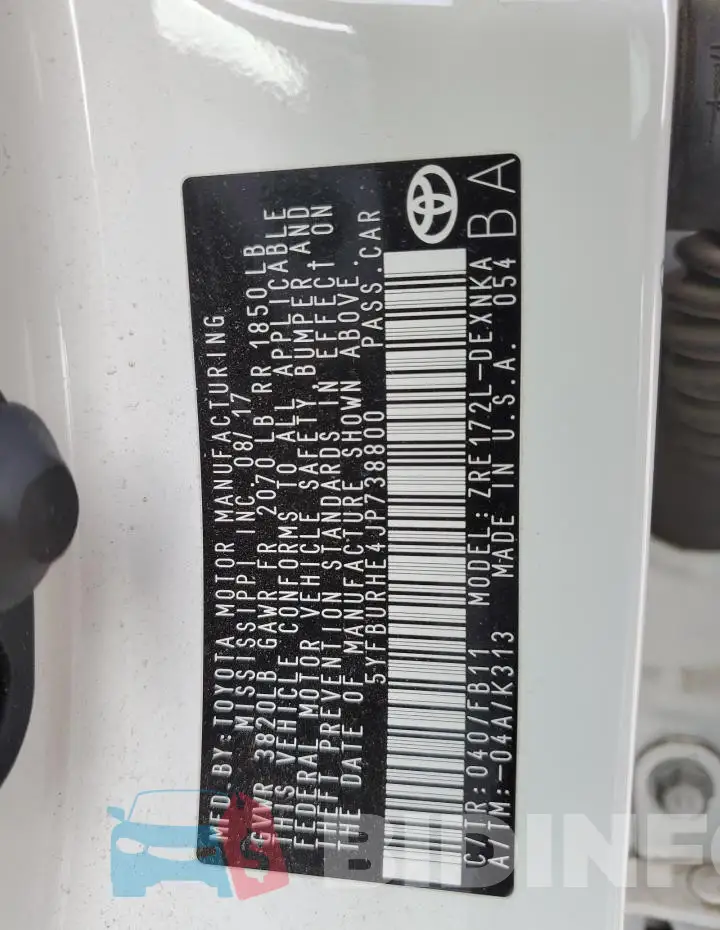 5YFBURHE4JP738800 Photo# 13