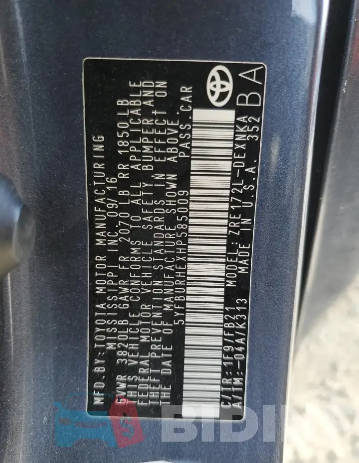 5YFBURHEXHP585009 Photo# 12