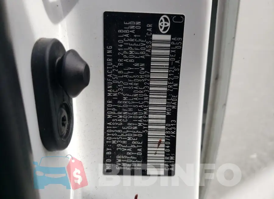 5YFEPMAE3NP332207 Photo# 13