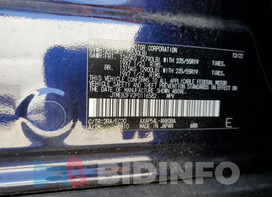 JTMEB3FV2PD116582 Photo# 13