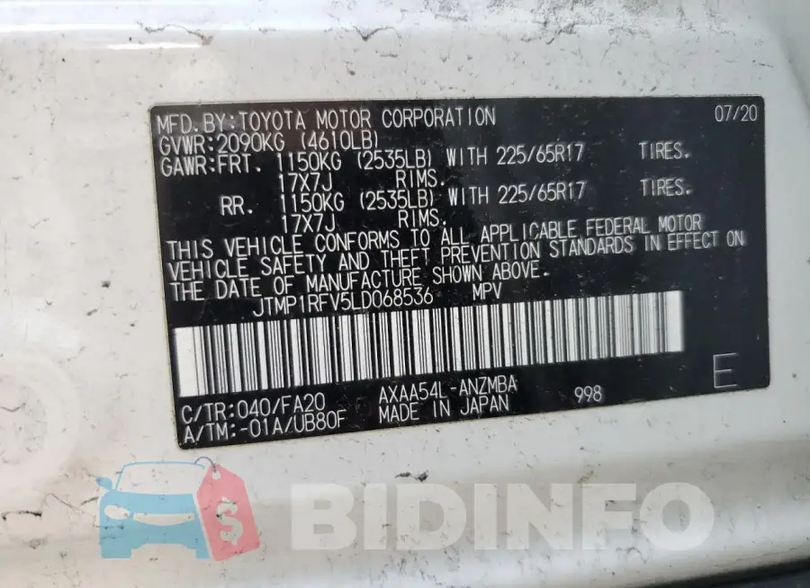 JTMP1RFV5LD068536 Photo# 12