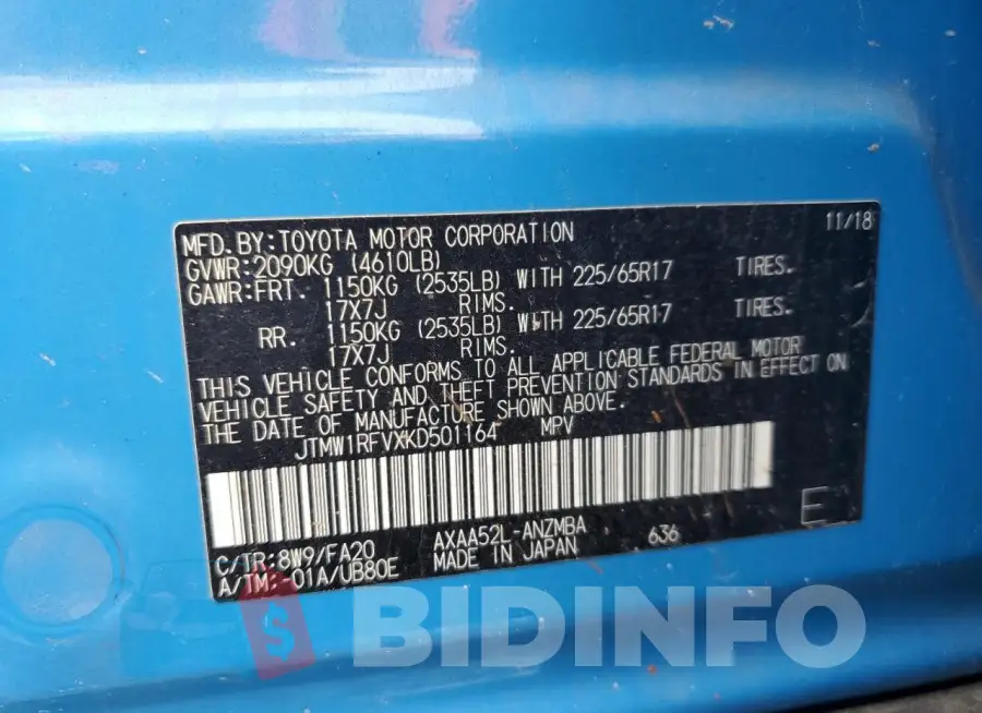 JTMW1RFVXKD501164 Photo# 13