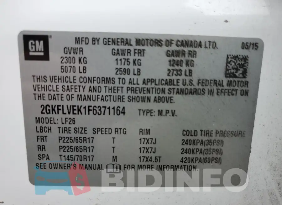2GKFLVEK1F6371164 Photo# 12