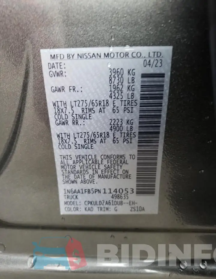 1N6AA1FB5PN114053 Photo# 12
