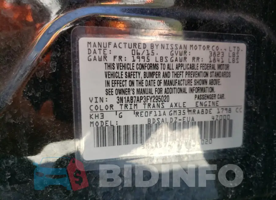3N1AB7AP3FY295020 Photo# 12