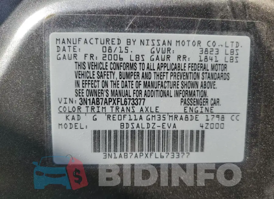 3N1AB7APXFL673377 Photo# 12