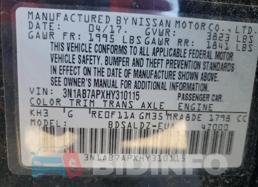 3N1AB7APXHY310115 Photo# 12