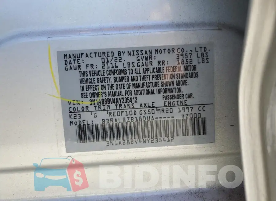 3N1AB8BV4NY235412 Photo# 12