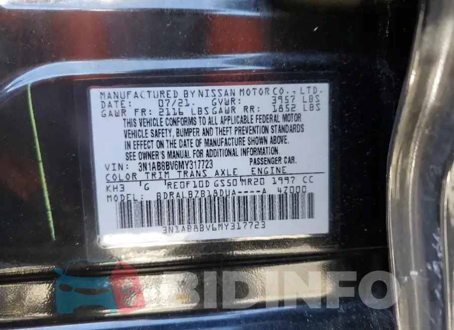 3N1AB8BV6MY317723 Photo# 12